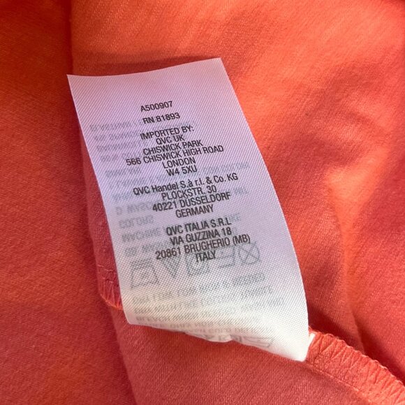 D&Co Essentials VNeck Short Sleeve Tshirt Womens SP Small Petite Peach New WOT - Picture 7 of 7